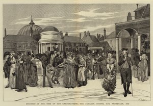 Brighton isoisiemme aikana, paviljonki, Steyne ja Promenade, 1805